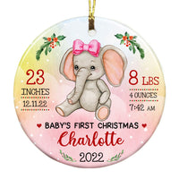 Personalized Baby First Christmas Animal Circle Ornament SB73 23O53 thumb 1