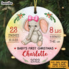 Personalized Baby First Christmas Animal Circle Ornament SB73 23O53 1