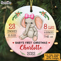 Personalized Baby First Christmas Animal Circle Ornament SB73 23O53 thumb 1
