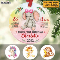 Personalized Baby First Christmas Animal Circle Ornament SB73 23O53 thumb 1