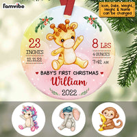 Personalized Baby First Christmas Animal Circle Ornament SB73 23O53 thumb 1