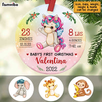 Personalized Baby First Christmas Animal Circle Ornament SB73 23O53 thumb 1