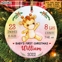 Personalized Baby First Christmas Animal Circle Ornament SB73 23O53 thumb 1