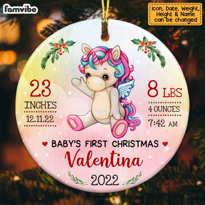Personalized Baby First Christmas Animal Circle Ornament SB73 23O53 1