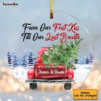 Personalized Couple Red Truck From First Kiss Heart Ornament SB75 30O34 thumb 1