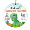 Personalized Baby First Christmas Dinosaur Circle Ornament SB72 23O34 1