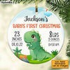 Personalized Baby First Christmas Dinosaur Circle Ornament SB72 23O34 1