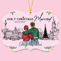 Personalized Couple First Christmas Benelux Ornament SB81 85O53 thumb 1
