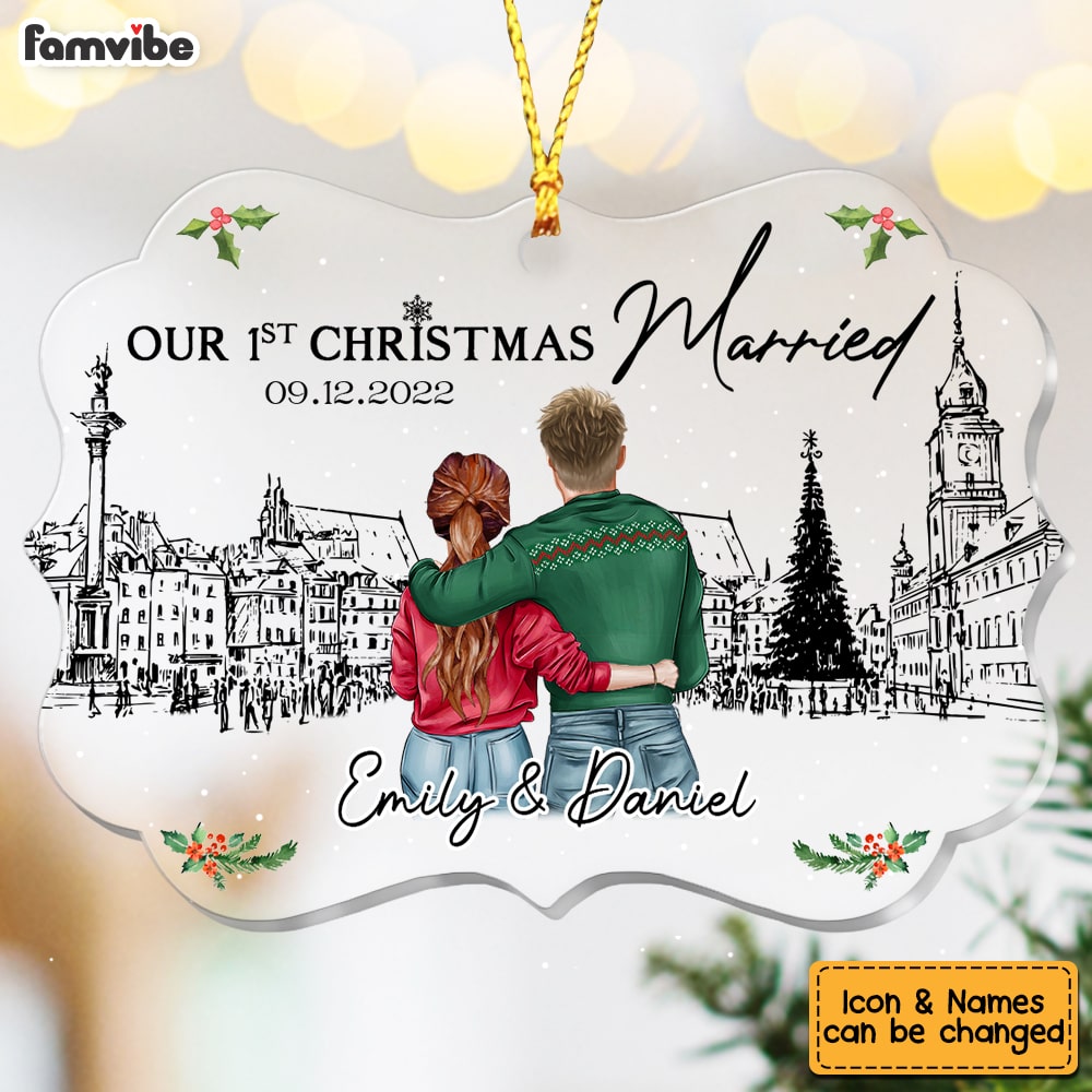 Personalized Couple First Christmas Benelux Ornament SB81 85O53 Primary Mockup