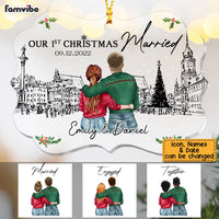 Personalized Couple First Christmas Benelux Ornament SB81 85O53 thumb 1