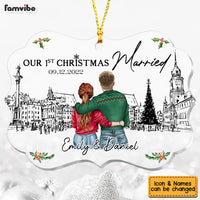 Personalized Couple First Christmas Benelux Ornament SB81 85O53 thumb 1