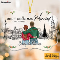 Personalized Couple First Christmas Benelux Ornament SB81 85O53 thumb 1