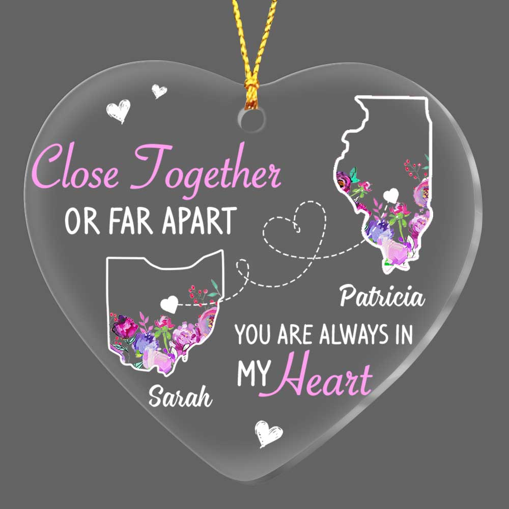 Personalized Long Distance Heart Ornament SB83 85O34 Primary Mockup