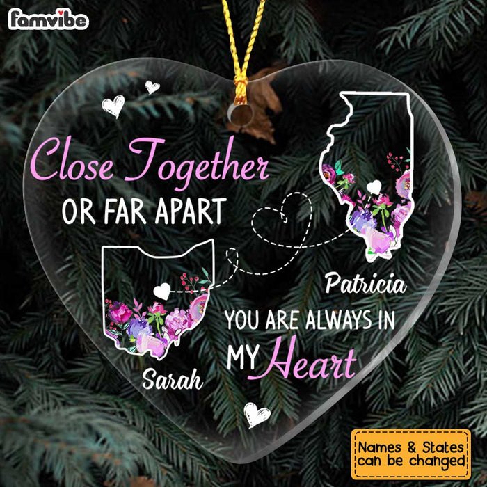 Personalized Long Distance Heart Ornament SB83 85O34 1