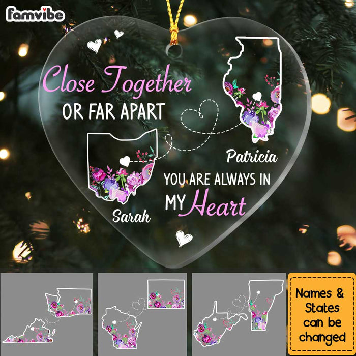 Personalized Long Distance Heart Ornament SB83 85O34 1
