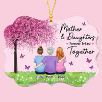 Personalized Mom Daughter Linked Together Love Tree Benelux Ornament SB83 30O53 thumb 1