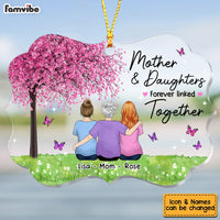 Personalized Mom Daughter Linked Together Love Tree Benelux Ornament SB83 30O53 thumb 1