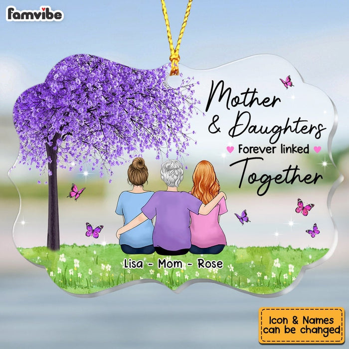 Personalized Mom Daughter Linked Together Love Tree Benelux Ornament SB83 30O53 1