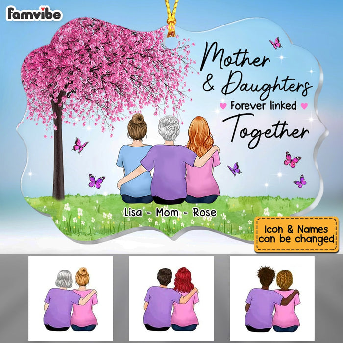 Personalized Mom Daughter Linked Together Love Tree Benelux Ornament SB83 30O53 1