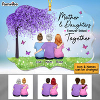 Personalized Mom Daughter Linked Together Love Tree Benelux Ornament SB83 30O53 thumb 1