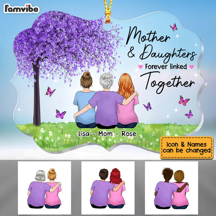 Personalized Mom Daughter Linked Together Love Tree Benelux Ornament SB83 30O53 1