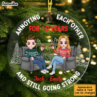 Personalized Couple Annoying Each Other Christmas Circle Ornament SB83 85O47 thumb 1