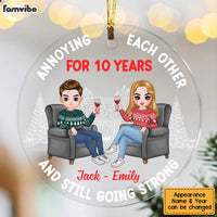 Personalized Couple Annoying Each Other Christmas Circle Ornament SB83 85O47 thumb 1