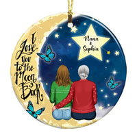 Personalized Grandma Granddaughter Love To The Moon Circle Ornament SB81 30O53 thumb 1