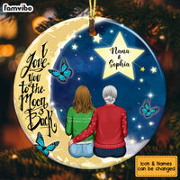 Personalized Grandma Granddaughter Love To The Moon Circle Ornament SB81 30O53 thumb 1