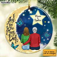Personalized Grandma Granddaughter Love To The Moon Circle Ornament SB81 30O53 thumb 1
