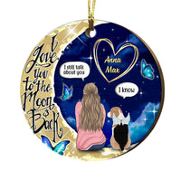 Personalized Memo Dog I Love You To The Moon And Back Circle Ornament Circle Ornament SB91 58O28 thumb 1