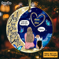 Personalized Memo Dog I Love You To The Moon And Back Circle Ornament Circle Ornament SB91 58O28 thumb 1