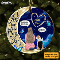 Personalized Memo Dog I Love You To The Moon And Back Circle Ornament Circle Ornament SB91 58O28 thumb 1