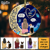 Personalized Memo Dog I Love You To The Moon And Back Circle Ornament Circle Ornament SB91 58O28 thumb 1
