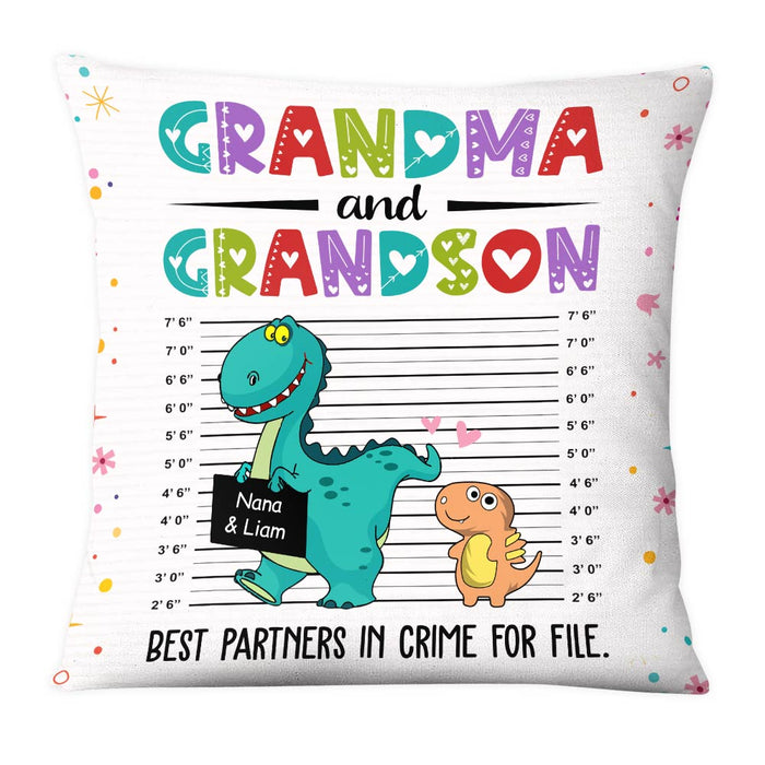 Personalized Partners In Crime Dinosaur Grandma Pillow SB91 33O28 1