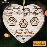 Personalized Dog Memo You Left Pawprints In My Heart Ornament SB92 30O53 thumb 1