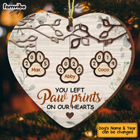 Personalized Dog Memo You Left Pawprints In My Heart Ornament SB92 30O53 thumb 1