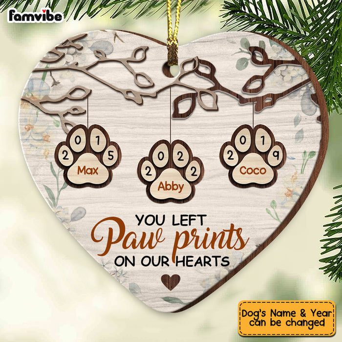 Personalized Dog Memo You Left Pawprints In My Heart Ornament SB92 30O53 1