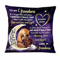 Personalized To My Grandson From Grandma Bear Hug This Pillow SB92 58O47 thumb 1