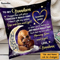 Personalized To My Grandson From Grandma Bear Hug This Pillow SB92 58O47 thumb 1
