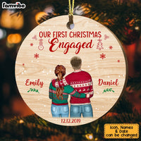 Personalized Couple First Christmas Wood Circle Ornament Circle Ornament SB91 32O53 thumb 1