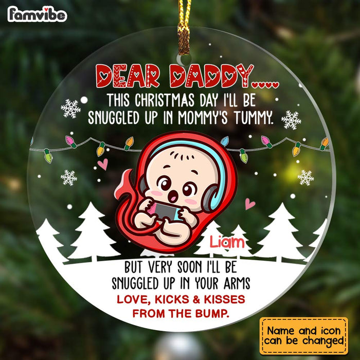 Personalized  Dear Daddy From The Bump Circle Ornament SB93 58O28 1