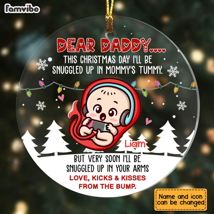 Personalized  Dear Daddy From The Bump Circle Ornament SB93 58O28 1