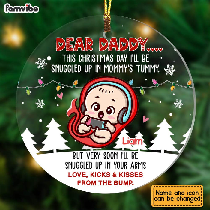Personalized  Dear Daddy From The Bump Circle Ornament SB93 58O28 1