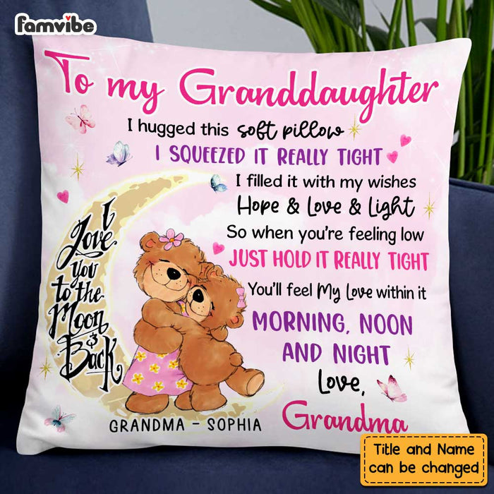 Personalized Granddaughter Hug This Bear Pillow SB92 23O47 1