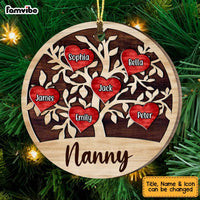 Personalized Grandma Tree Circle Ornament SB105 85O47 thumb 1