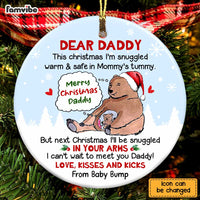 Personalized Animal Christmas Dad To Be From The Bump Circle Ornament SB103 30O47 thumb 1