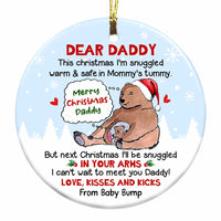Personalized Animal Christmas Dad To Be From The Bump Circle Ornament SB103 30O47 thumb 1