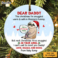 Personalized Animal Christmas Dad To Be From The Bump Circle Ornament SB103 30O47 thumb 1