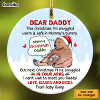 Personalized Animal Christmas Dad To Be From The Bump Circle Ornament SB103 30O47 thumb 1